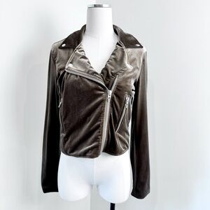 BLANKNYC Stardust Velvet Moto Jacket Brown Evereve NWT Size Small